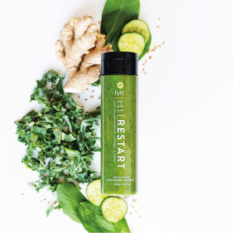 fytt Plant-Based Kale Face Body Exfoliating Scrub Mask for Keratosis Pilaris Treatment, Strawberry Legs Treatment, Cellulite, Stretch Marks, Blackheads - Image 1